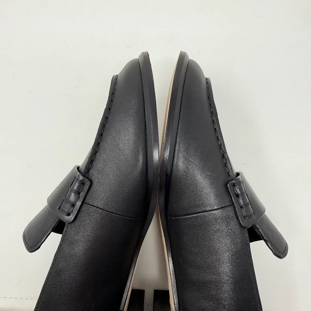 New Vince Nelli Leather Loafer Black Leather Sz 8 - Picture 12 of 14